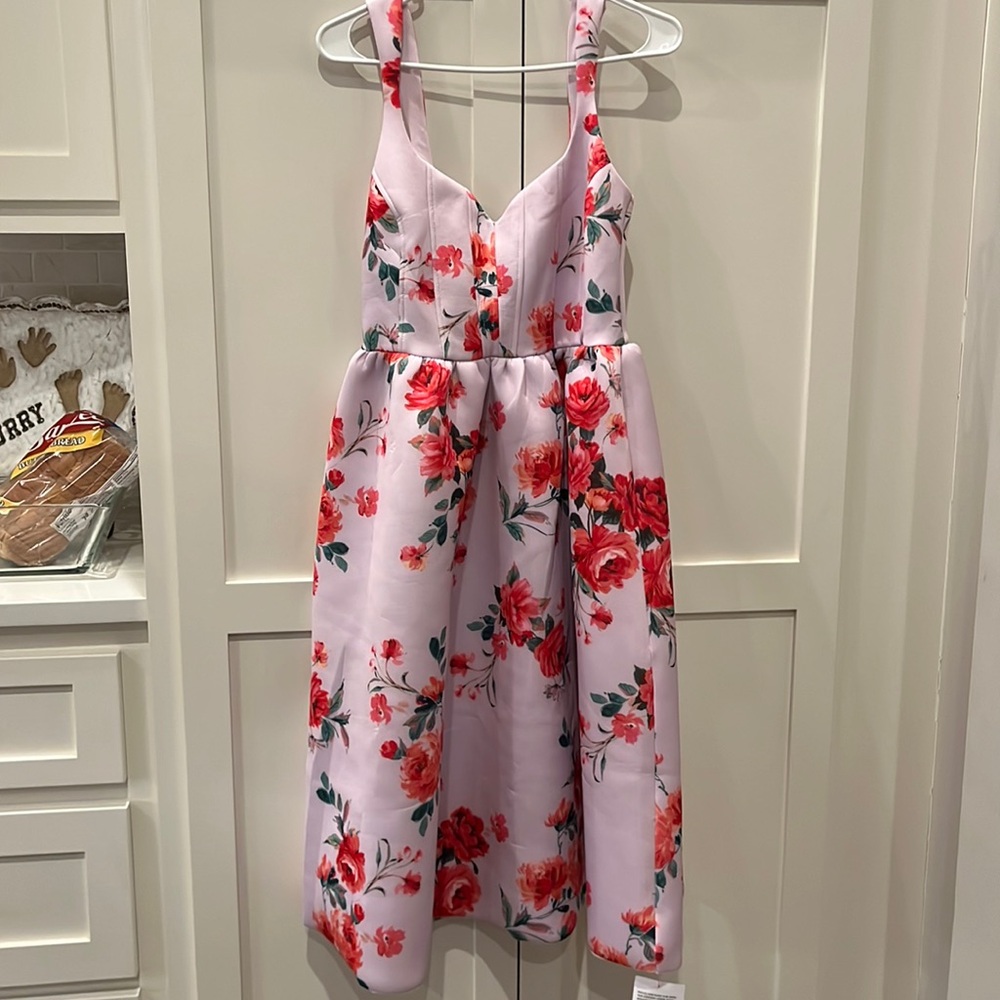 ASOS Design Floral Corset Scuba Dress NEW WITH TAGS